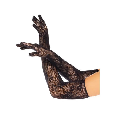 Leg Avenue Opera Floral Gloves Black - Peaches and Screams