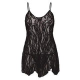Leg avenue rose lace flair black plus size chemise uk 14 18 - peaches and screams