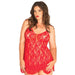 Leg Avenue Rose Lace Flair Red Chemise Uk 14 To 18 - Peaches and Screams