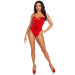 Leg Avenue Sequin Boned Bodysuit Red - Peaches and Screams