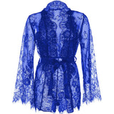Leg avenue sexy blue floral lace teddy and robe set - peaches and screams