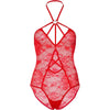 Leg avenue sexy wet look red keyhole teddy lingerie bodysuit - m/l - peaches and screams