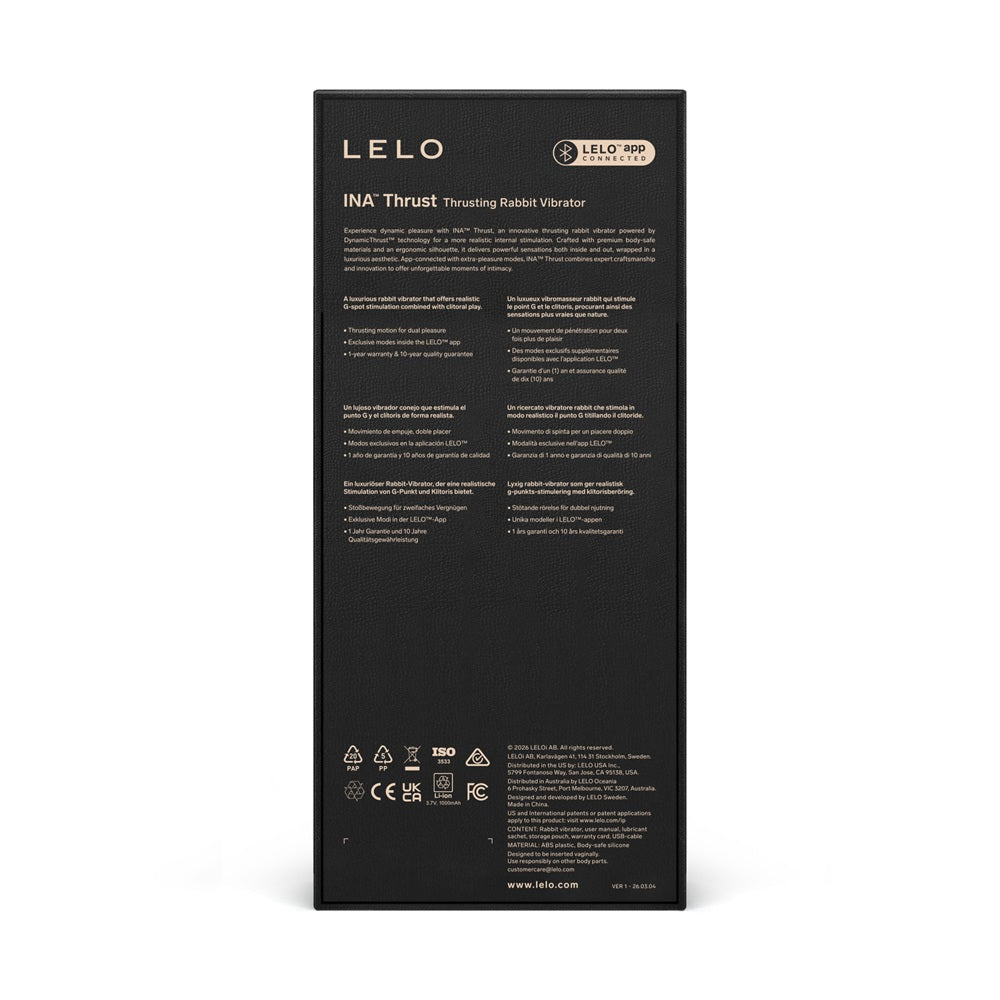 Lelo ina thrust rabbit vibrator purple twilight - rabbit vibrators peaches and screams