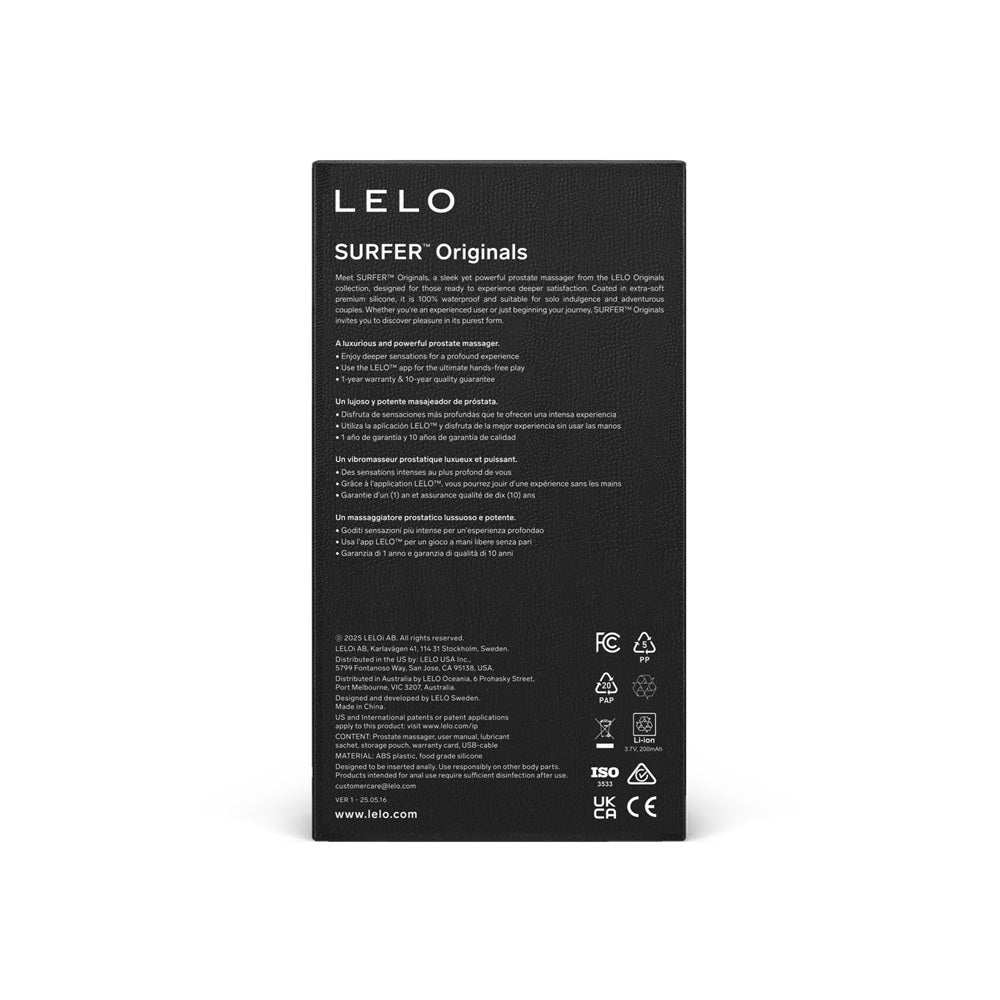 Lelo originals surfer premium silicone anal plug - butt plugs peaches and screams