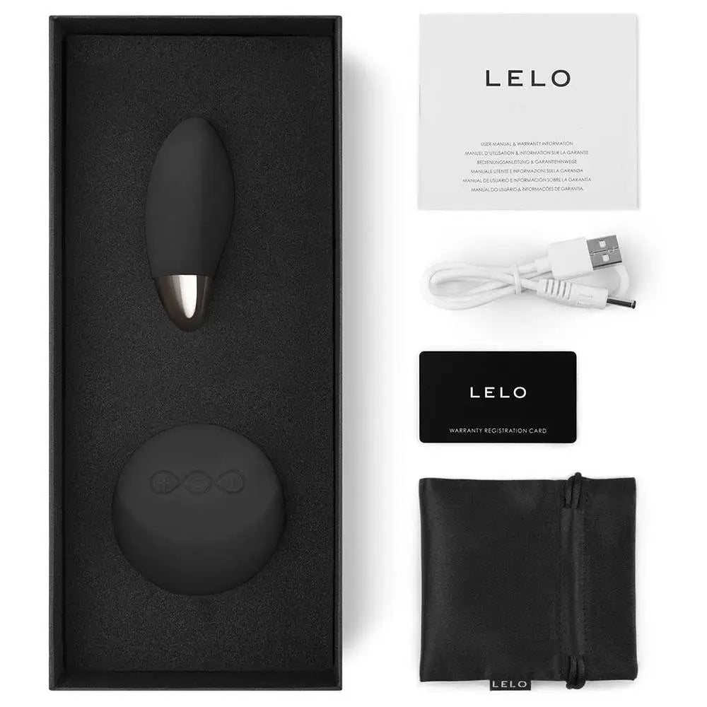 Lelo silicone black mini bullet vibrator with remote control - peaches and screams