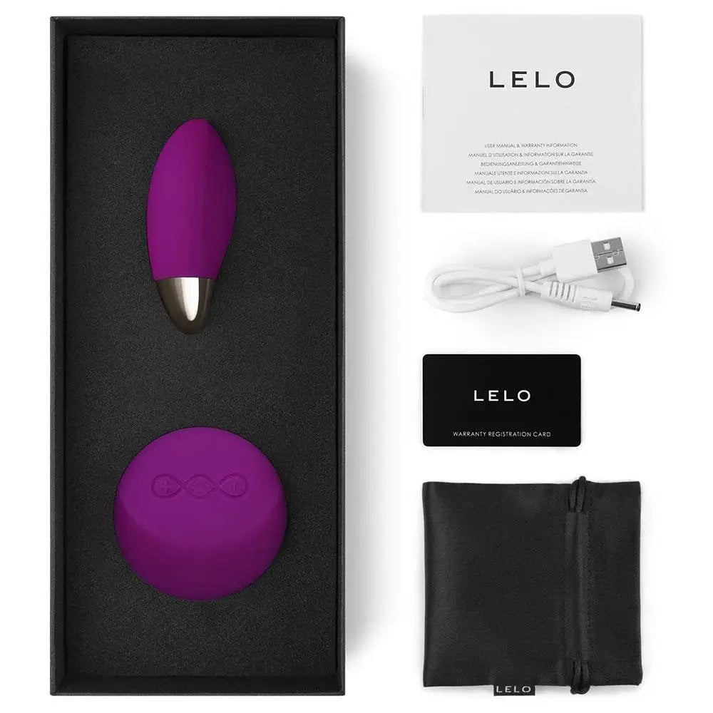 Lelo silicone purple mini bullet vibrator with remote - peaches and screams