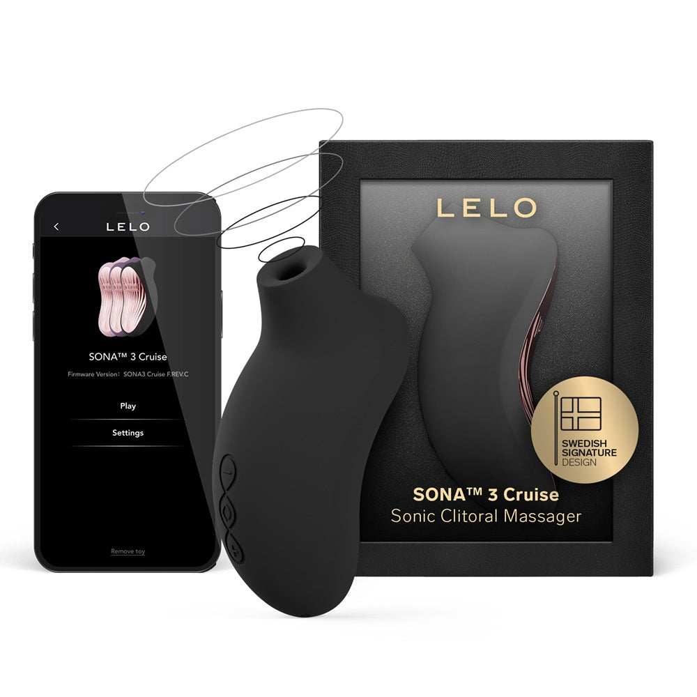 Lelo sona 3 cruise black clitoral massager - suction vibrators peaches and screams