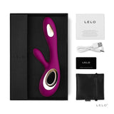 Lelo soraya wave dual action vibrator deep rose - rabbit vibrators peaches and screams