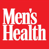 Logo of Men’s Health magazine in white text on a red background.