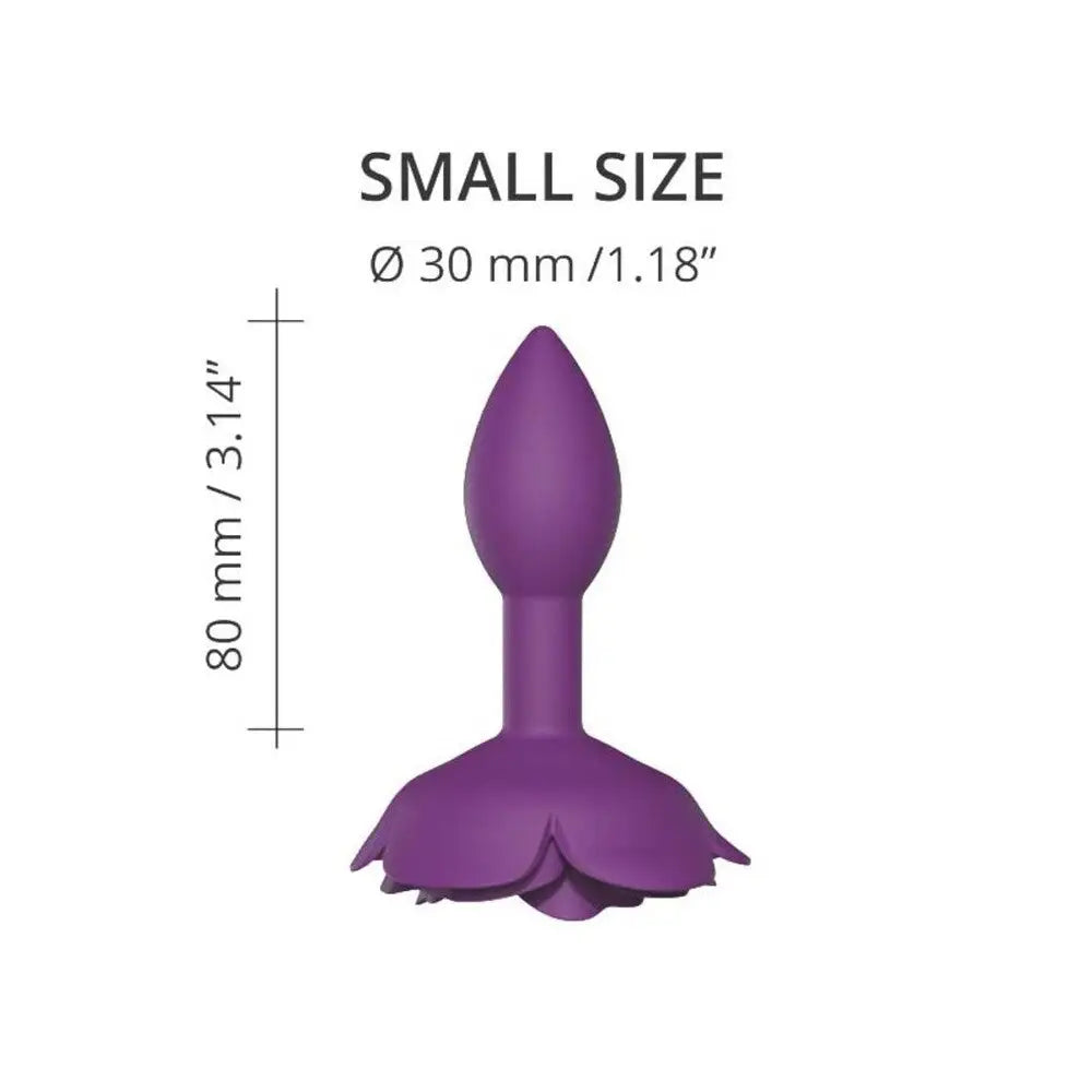 Love to love silicone purple open rose small butt plug - peaches and screams
