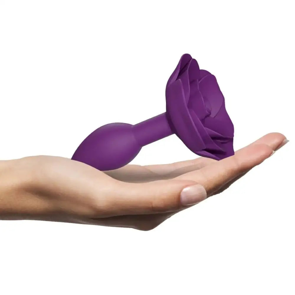 Love to love silicone purple open rose small butt plug - peaches and screams