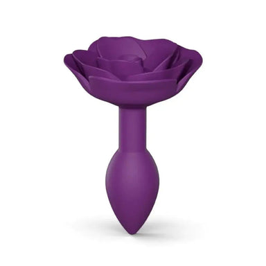 Love To Silicone Purple Open Rose Small Butt Plug - Peaches and Screams