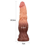 Lovetoy flesh brown 10.5 inch silicone suction cup dildo - peaches and screams