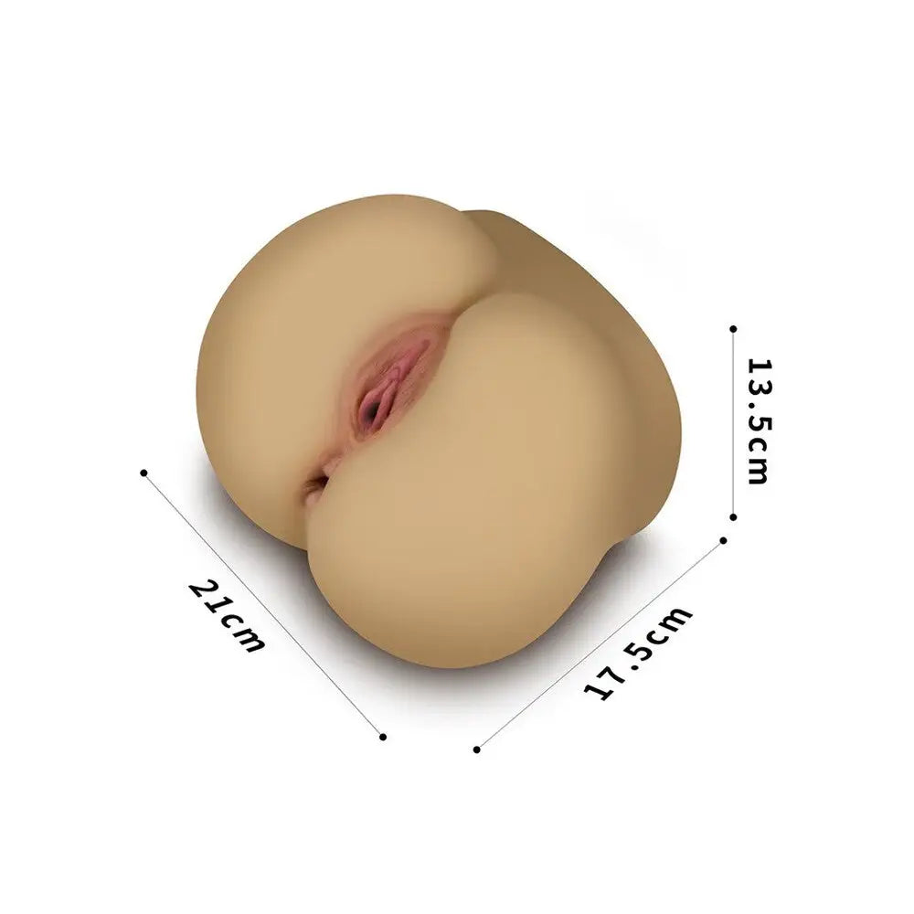 Lovetoy flesh pink rubber number 4 dual entry masturbator - peaches and screams