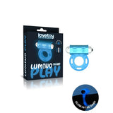 Lovetoy glow in the dark rubber cock ring with vibrator - peaches and screams