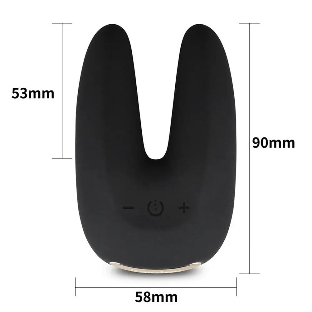 Lovetoy silicone black twin clitoral vibrator rechargeable - peaches and screams