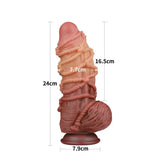 Lovetoy silicone flesh pink realistic rope pattern dildo - peaches and screams