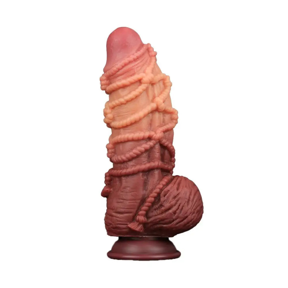 Lovetoy silicone flesh pink realistic rope pattern dildo - peaches and screams