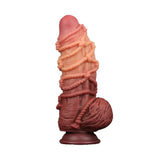 Lovetoy silicone flesh pink realistic rope pattern dildo - peaches and screams