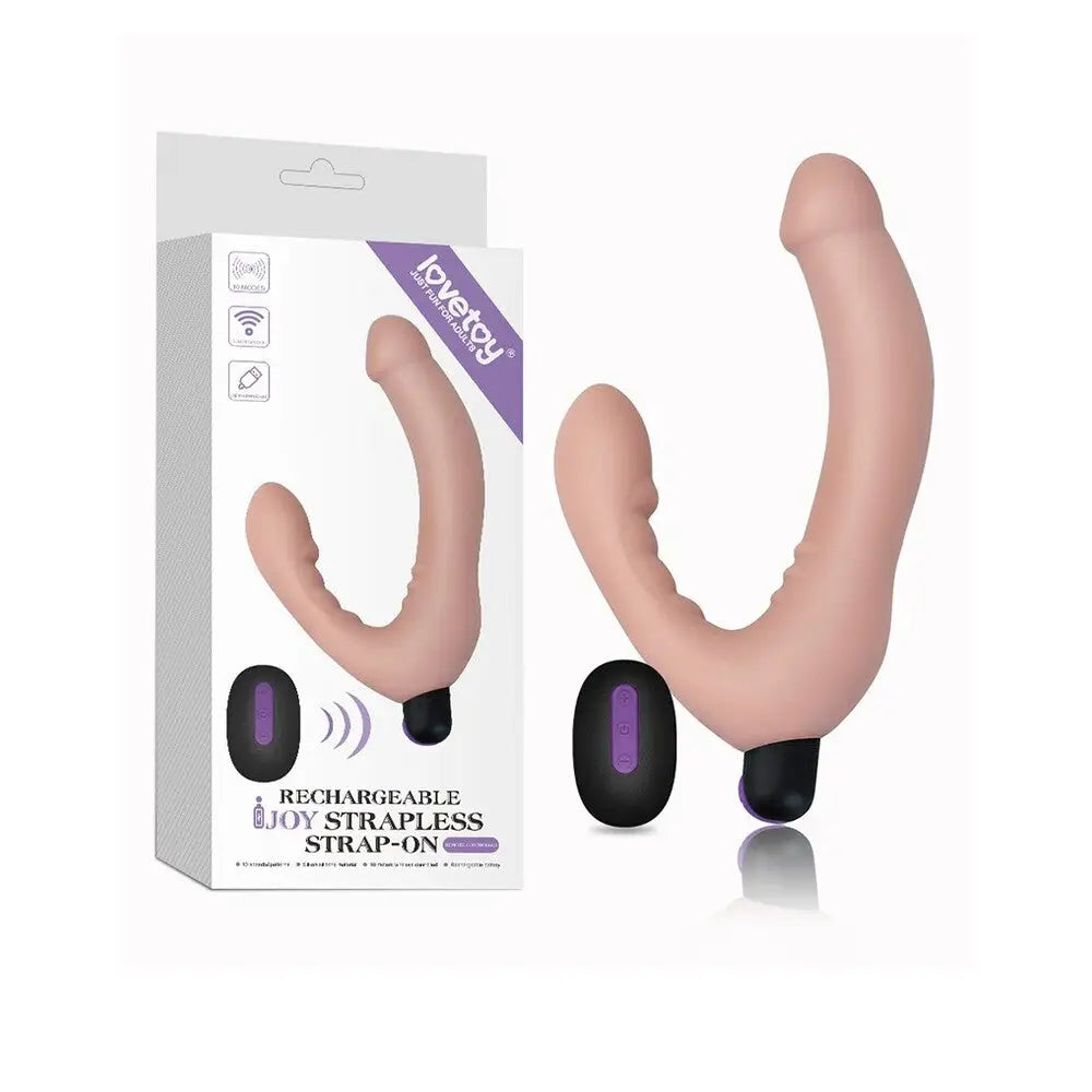 Lovetoy silicone flesh pink vibrating strapless strap - peaches and screams