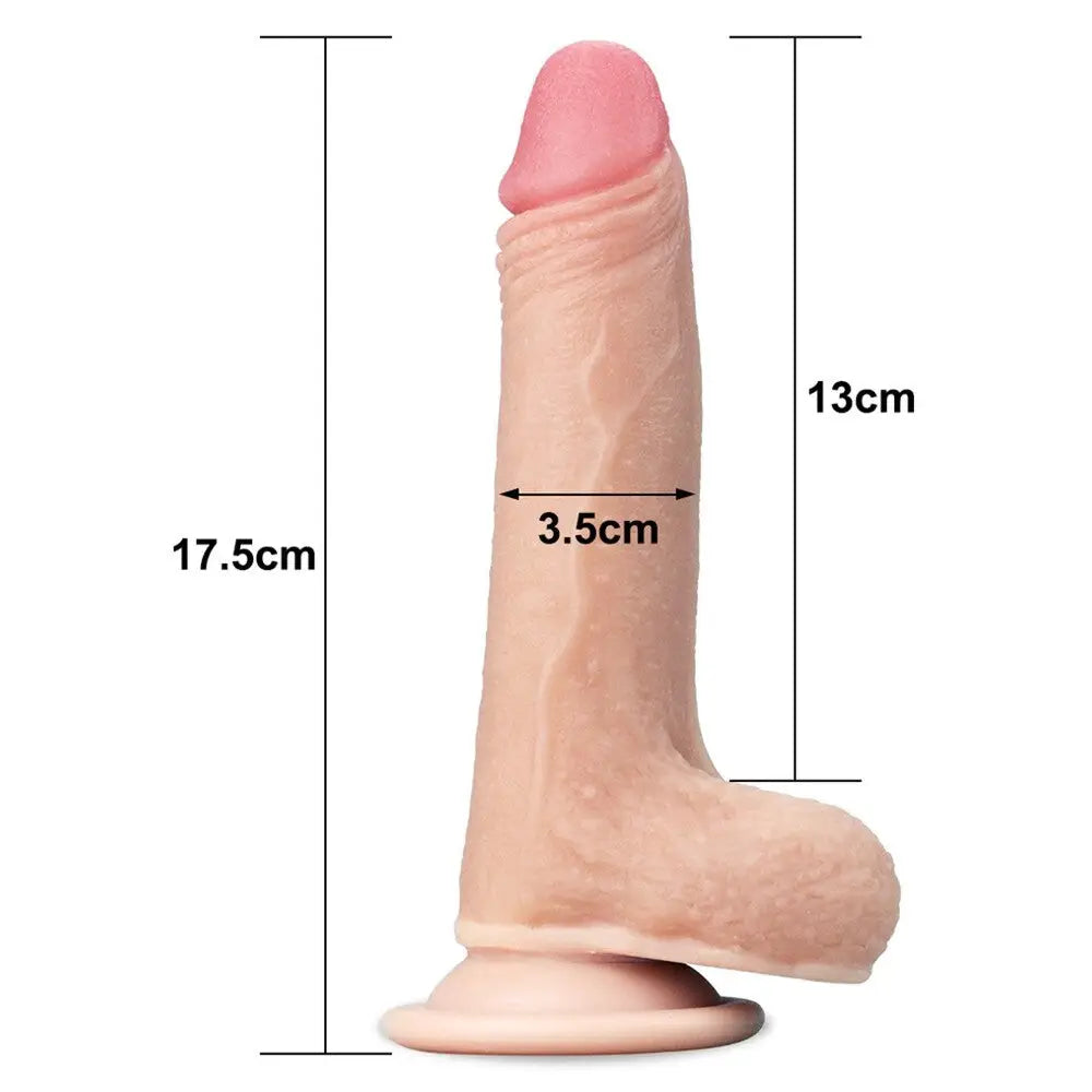 Lovetoy Sliding Skin Dildo 7 Inch - Peaches and Screams