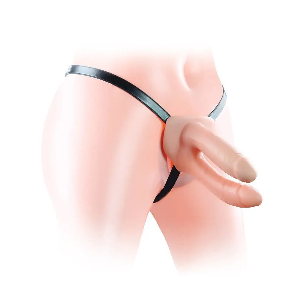 Lovetoy unisex hollow double strap on 6 inch silicone dildo - peaches and screams