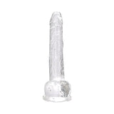 Loving joy 11 inch dildo with balls clear - dildos peaches and screams