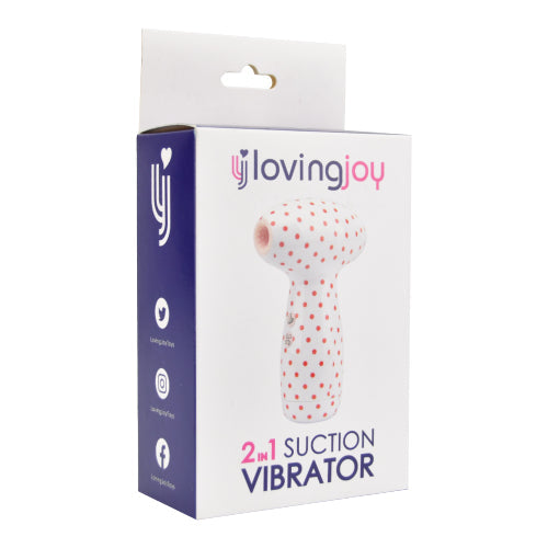 Loving joy 2 in 1 suction vibrator polka dot - suction vibrators peaches and screams