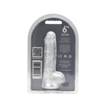 Loving joy 6 inch dildo with balls clear - dildos peaches and screams