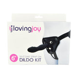Loving joy 6 inch silicone strap on dildo kit - strap ons peaches and screams