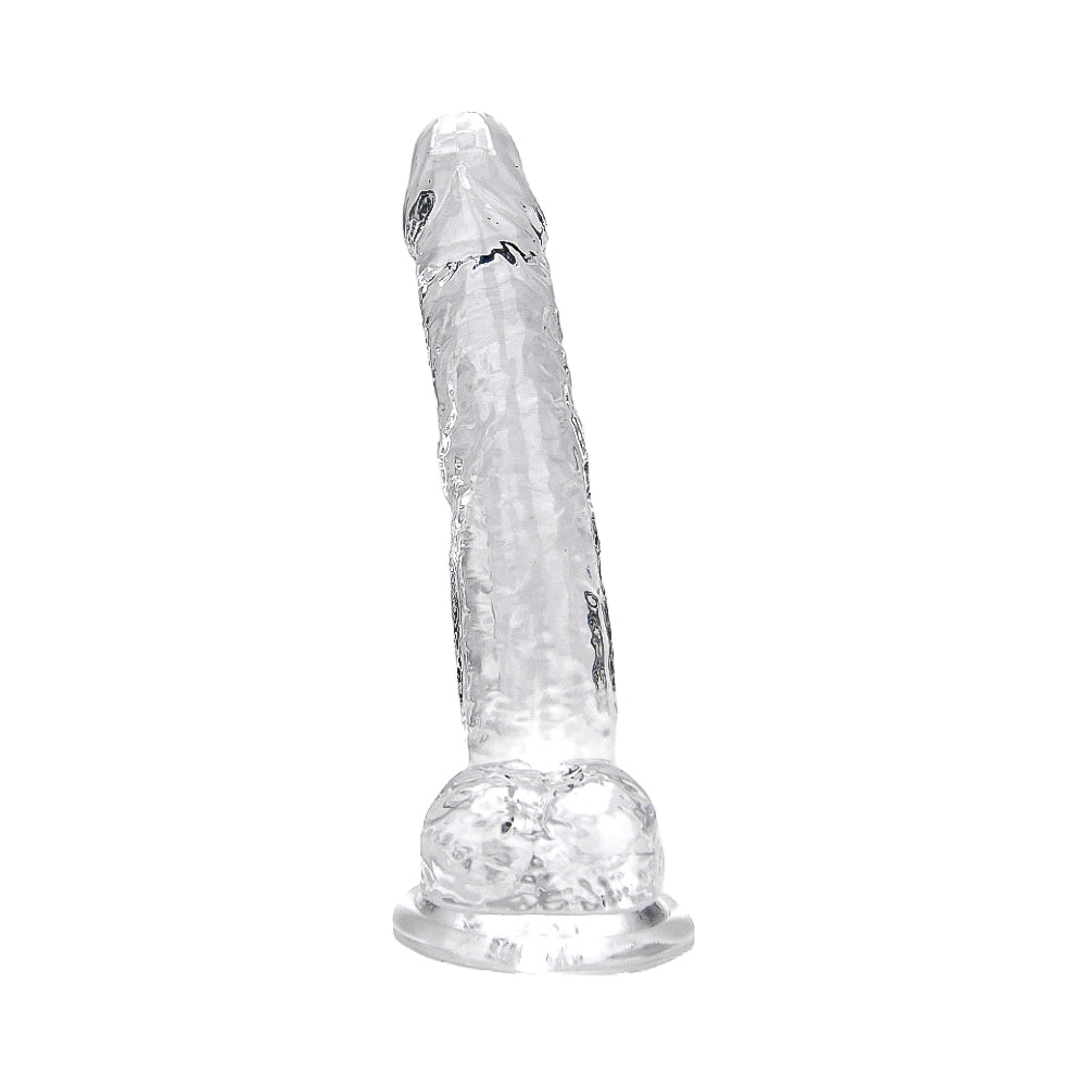 Loving joy 7 inch dildo with balls clear - dildos peaches and screams