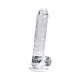 Loving joy 7 inch dildo with balls clear - dildos peaches and screams