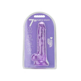 Loving joy 7 inch dildo with balls purple - dildos peaches and screams