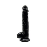 Loving joy 8 inch dildo with balls black - dildos peaches and screams