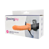 Loving joy 8 inch vibrating hollow strap on vanilla - strap ons peaches and screams