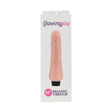 Loving joy 9.5 inch realistic vibrator vanilla - vibrating dildos peaches and screams