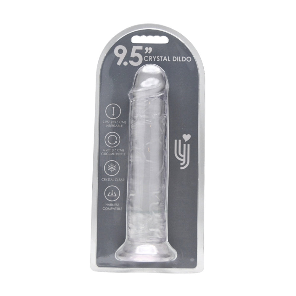 Loving joy 9.5 inch suction cup dildo clear - dildos peaches and screams