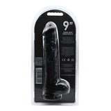 Loving joy 9 inch dildo with balls black - dildos peaches and screams