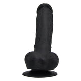 Loving joy 9 inch realistic silicone dildo with suction cup and balls black - dildos peaches and screams