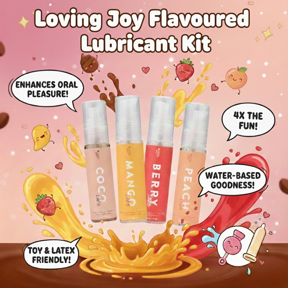 Loving joy flavoured lubricant set (4 pack) - lubricant peaches and screams