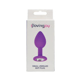 Loving joy jewelled silicone butt plug purple -small - butt plugs peaches and screams