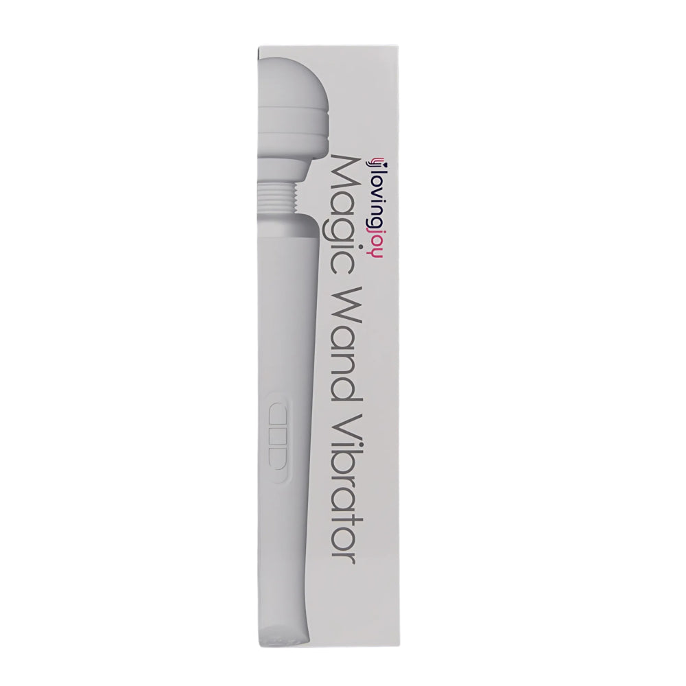 Loving joy rechargeable magic wand vibrator white - wand vibrators peaches and screams