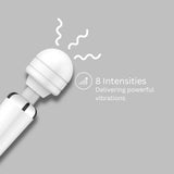 Loving joy rechargeable magic wand vibrator white - wand vibrators peaches and screams