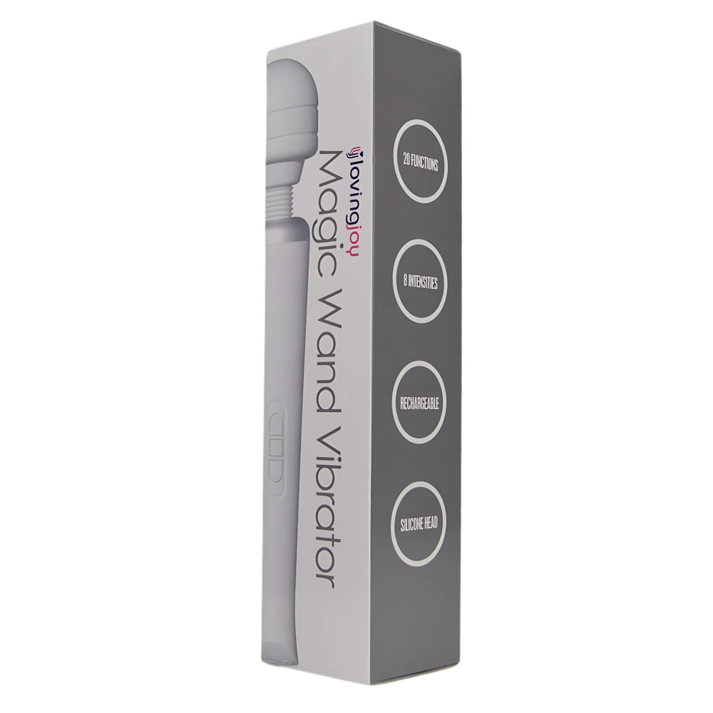Loving joy rechargeable magic wand vibrator white - wand vibrators peaches and screams