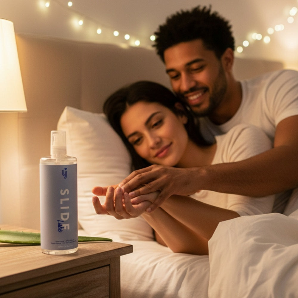 Loving joy slide water based lubricant 500ml aloe extract - lubricant peaches and screams