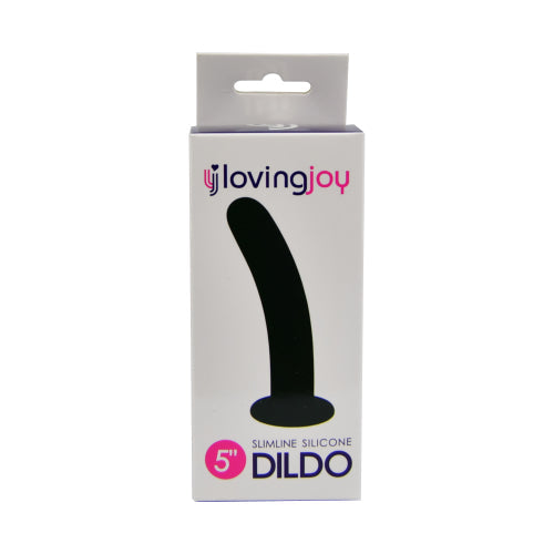 Loving joy slimline silicone dildo 5 inch - strap on dildos peaches and screams