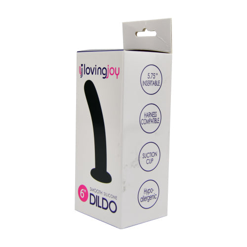 Loving joy smooth silicone dildo 6 inch - strap on dildos peaches and screams