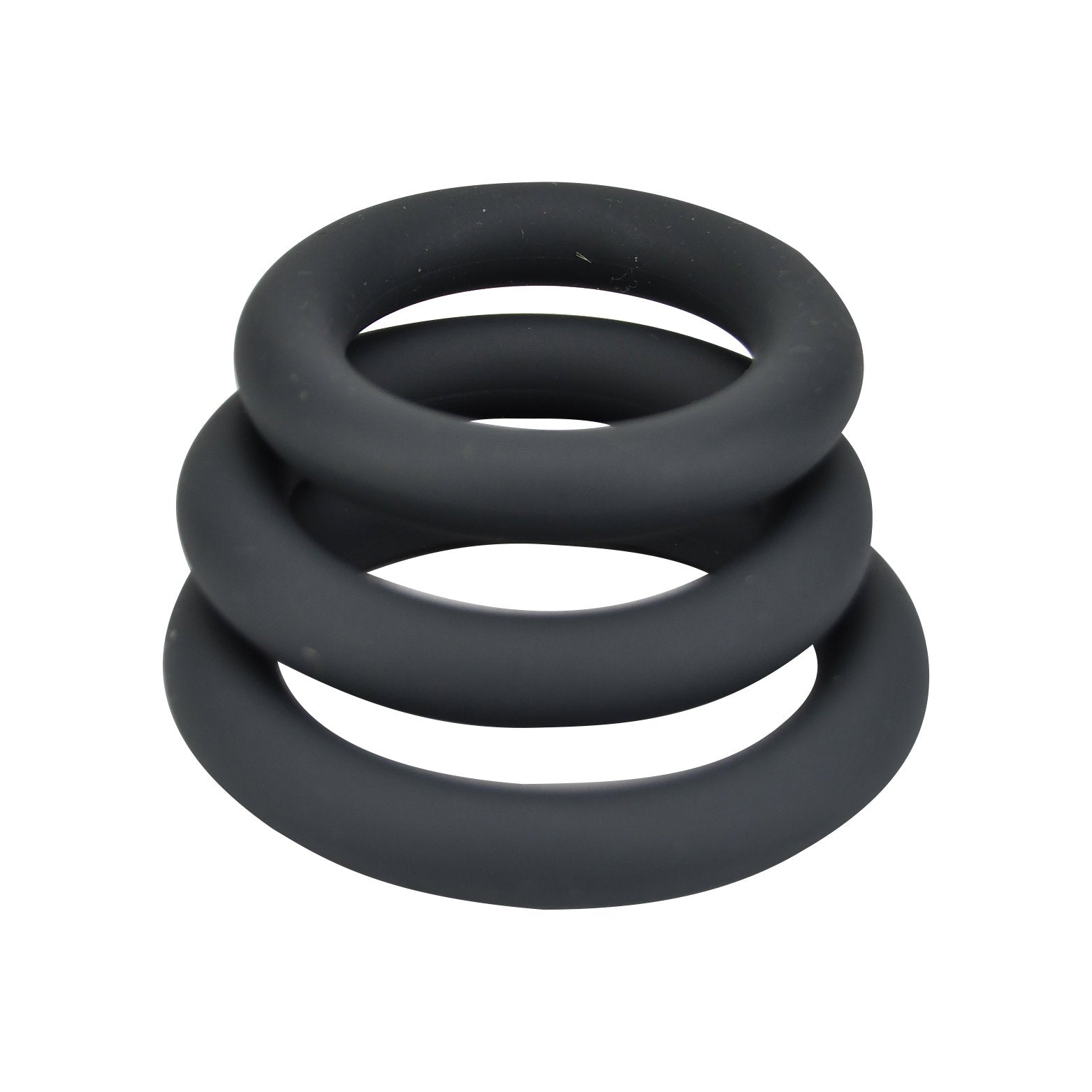 Loving joy thick silicone cock rings 3 pack grey - cock rings peaches and screams