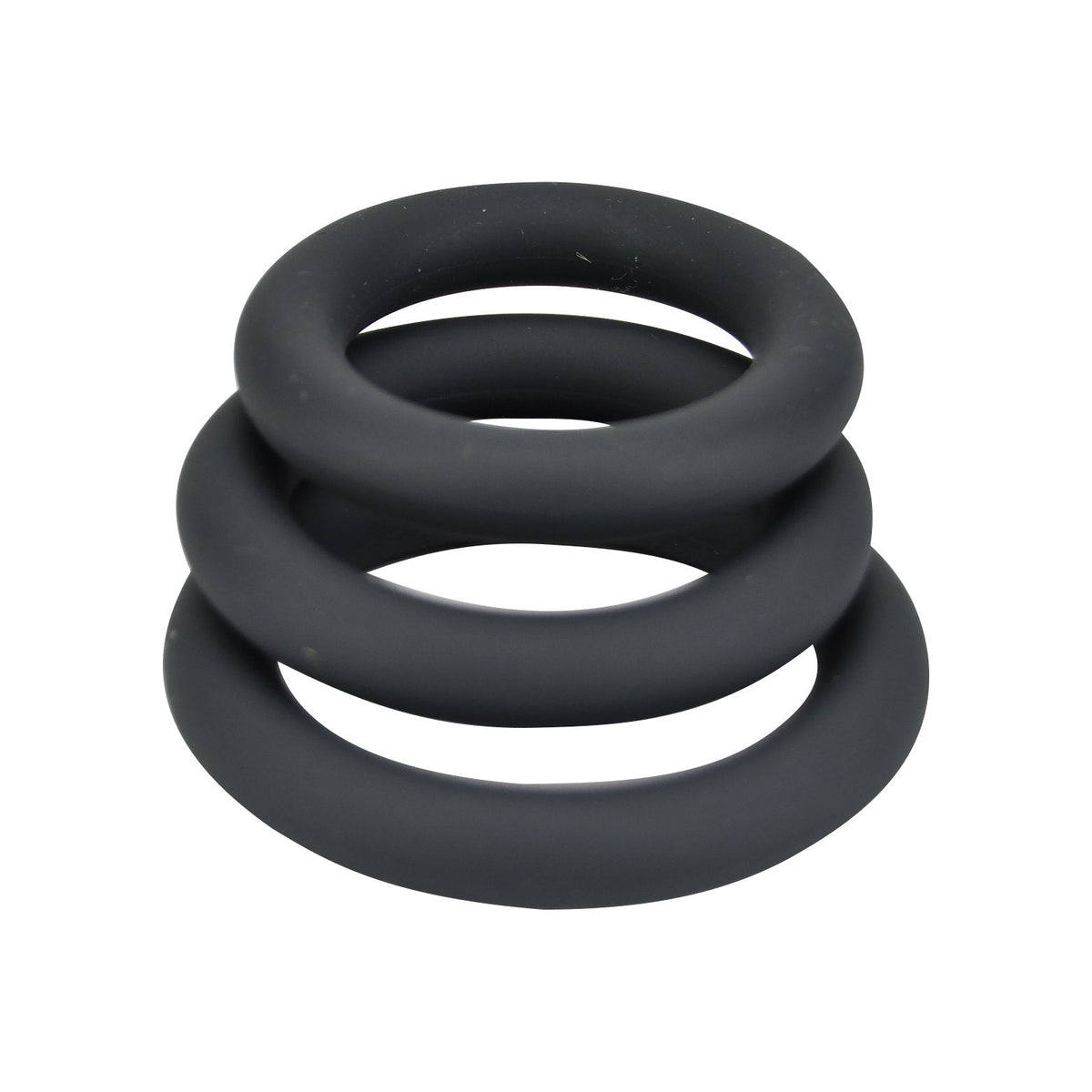 Loving joy thick silicone cock rings 3 pack grey - cock rings peaches and screams