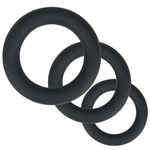 Loving joy thick silicone cock rings 3 pack grey - cock rings peaches and screams